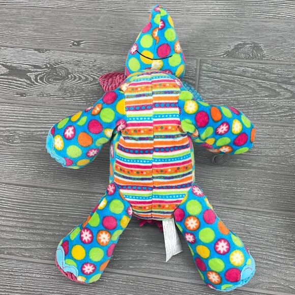 Mary Meyer Pizzaz Elephant Plush Pink Blue Stuffed Animal Corduroy Polka Dots - Picture 9 of 12